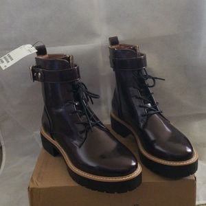 H&M Burgundy Platform Boots